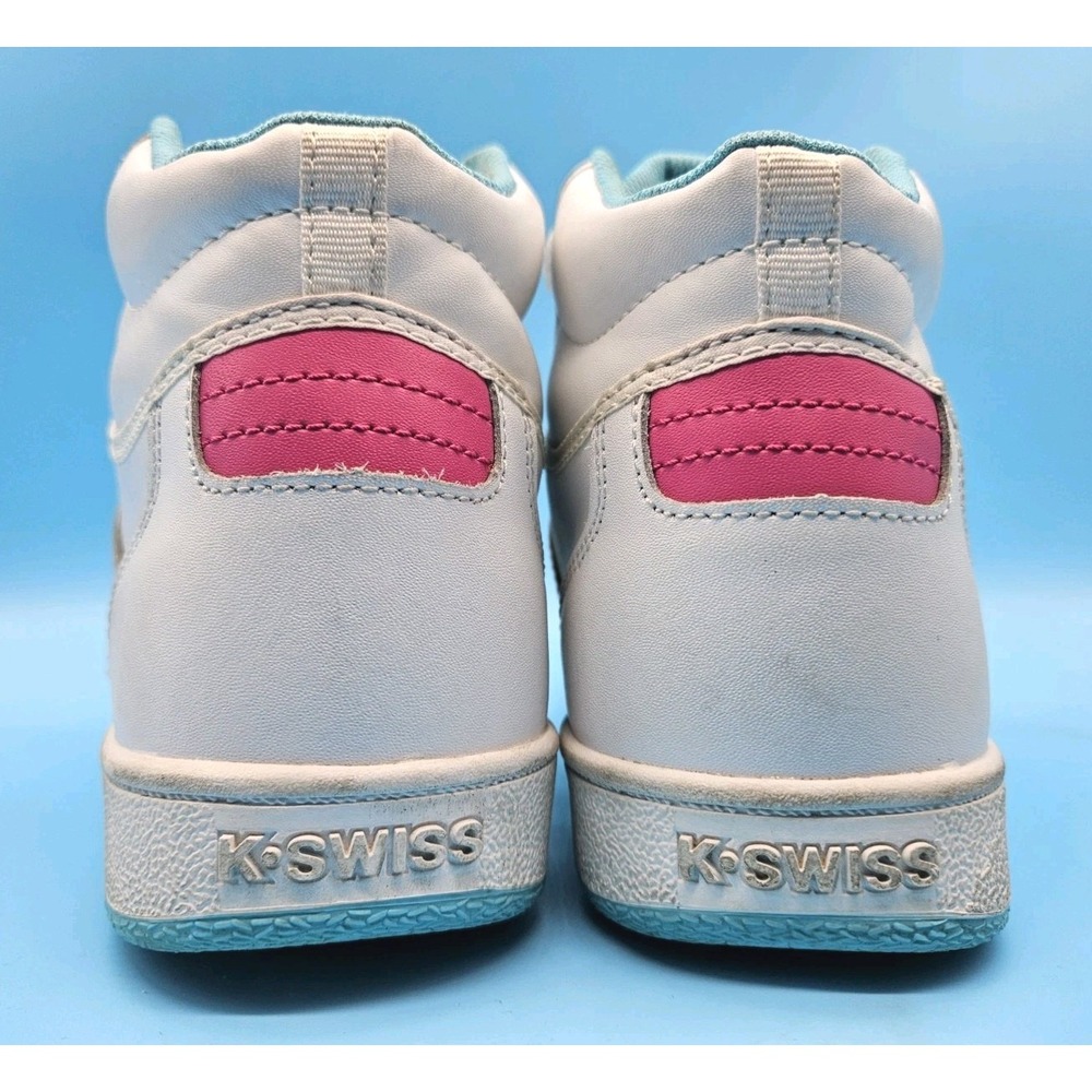 K-Swiss Classic Men's Hi-Top White Sneakers Shoes Size 5.5 Rainbow - Picture 6 of 11